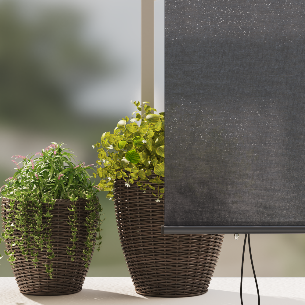 Produktbild för Rullgardin Antracit 200 x 250 cm Tyg och Aluminium