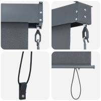Produktbild för Rullgardin Antracit 200 x 250 cm Tyg och Aluminium