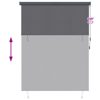 Produktbild för Rullgardin Antracit 200 x 250 cm Tyg och Aluminium