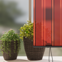 Produktbild för Rullgardin Orange och Brunt 200 x 250 cm Tyg och Aluminium