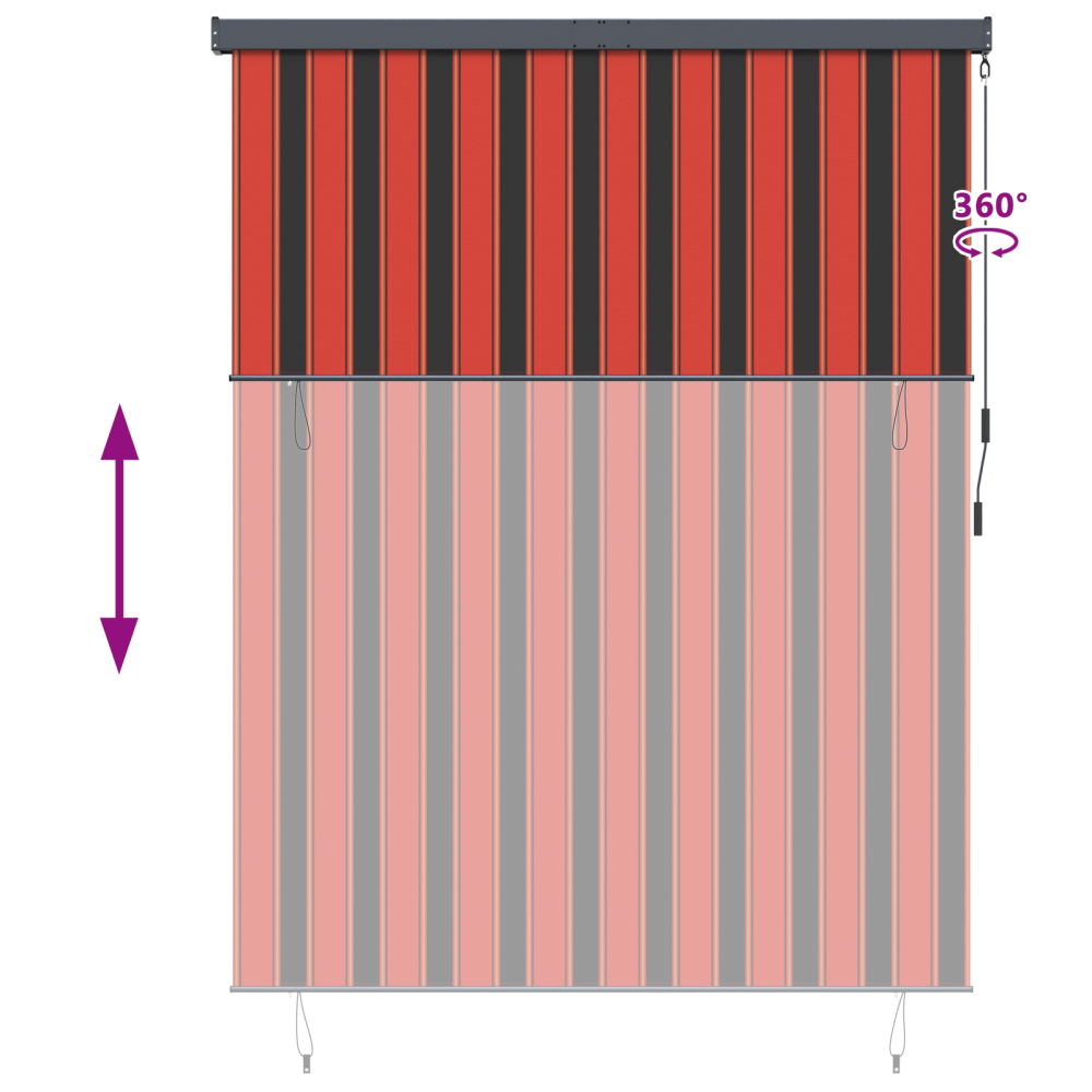Produktbild för Rullgardin Orange och Brunt 200 x 250 cm Tyg och Aluminium