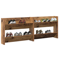 Produktbild för Skoskåp 2 pcs Gammalt trä 80 x 18 x 60 cm Konstruerat trä