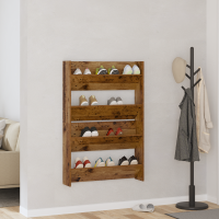 Produktbild för Skoskåp 2 pcs Gammalt trä 80 x 18 x 60 cm Konstruerat trä