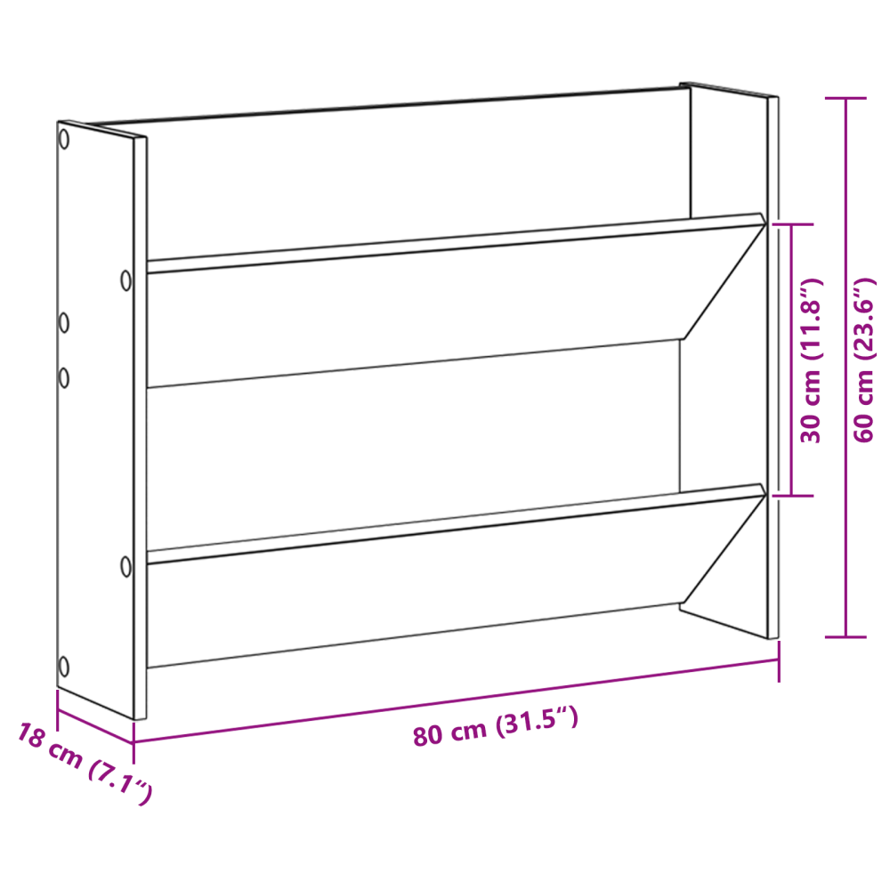 Produktbild för Skoskåp 2 pcs Gammalt trä 80 x 18 x 60 cm Konstruerat trä