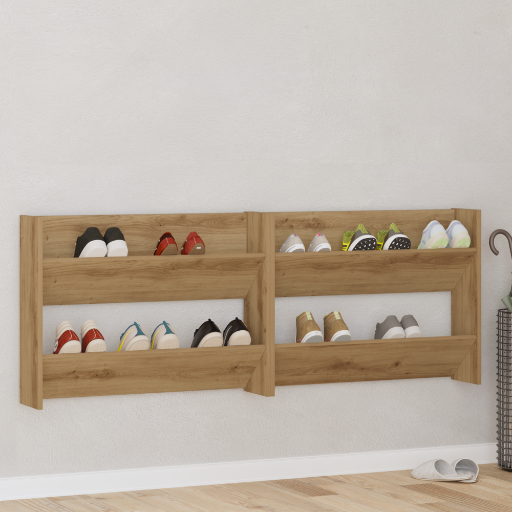 Produktbild för Skoskåp 2 pcs Artisan Ek 81 x 18 x 60 cm Konstruerat trä