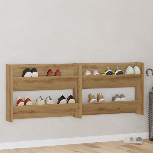 vidaXL Skoskåp 2 pcs Artisan Ek 81 x 18 x 60 cm Konstruerat trä