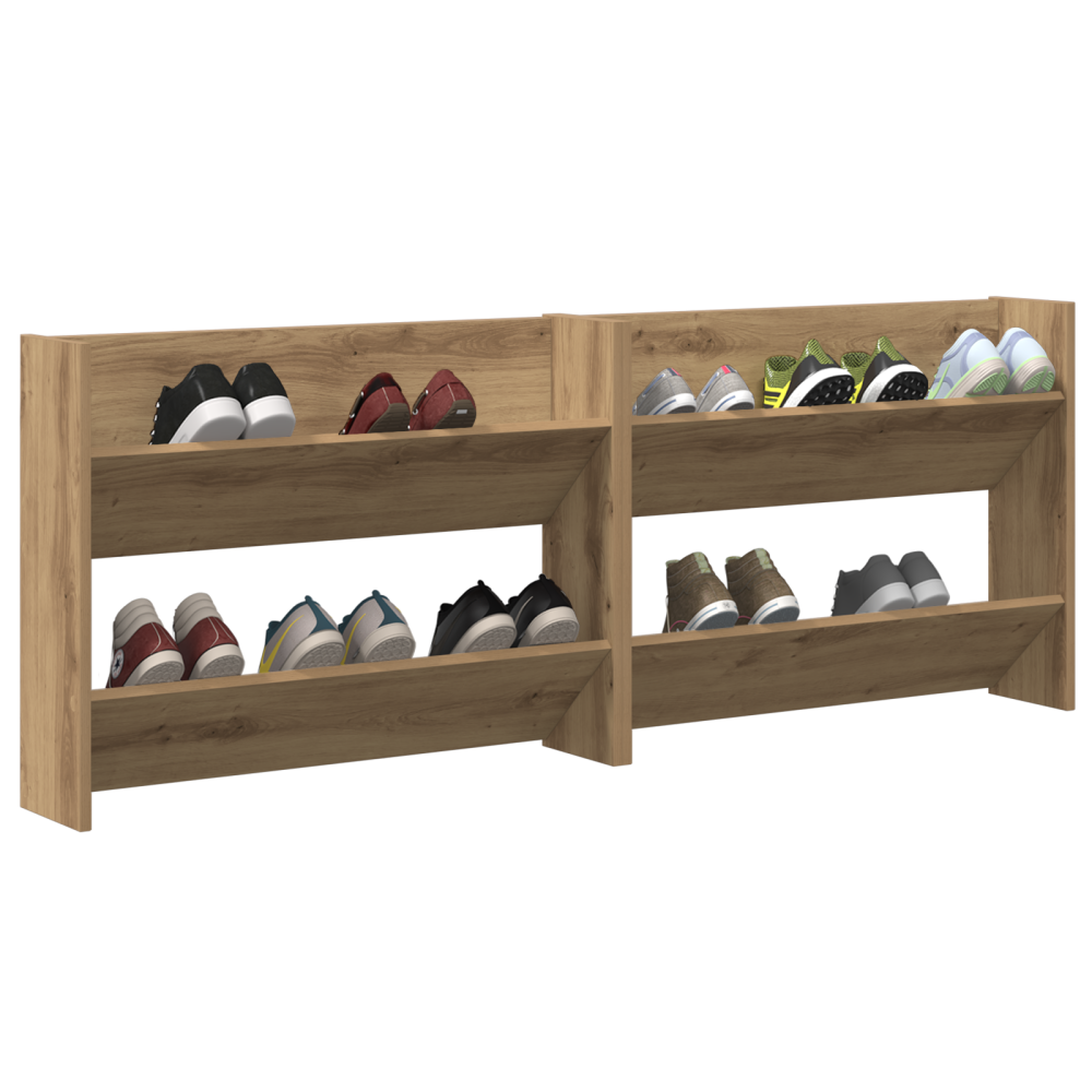 Produktbild för Skoskåp 2 pcs Artisan Ek 81 x 18 x 60 cm Konstruerat trä