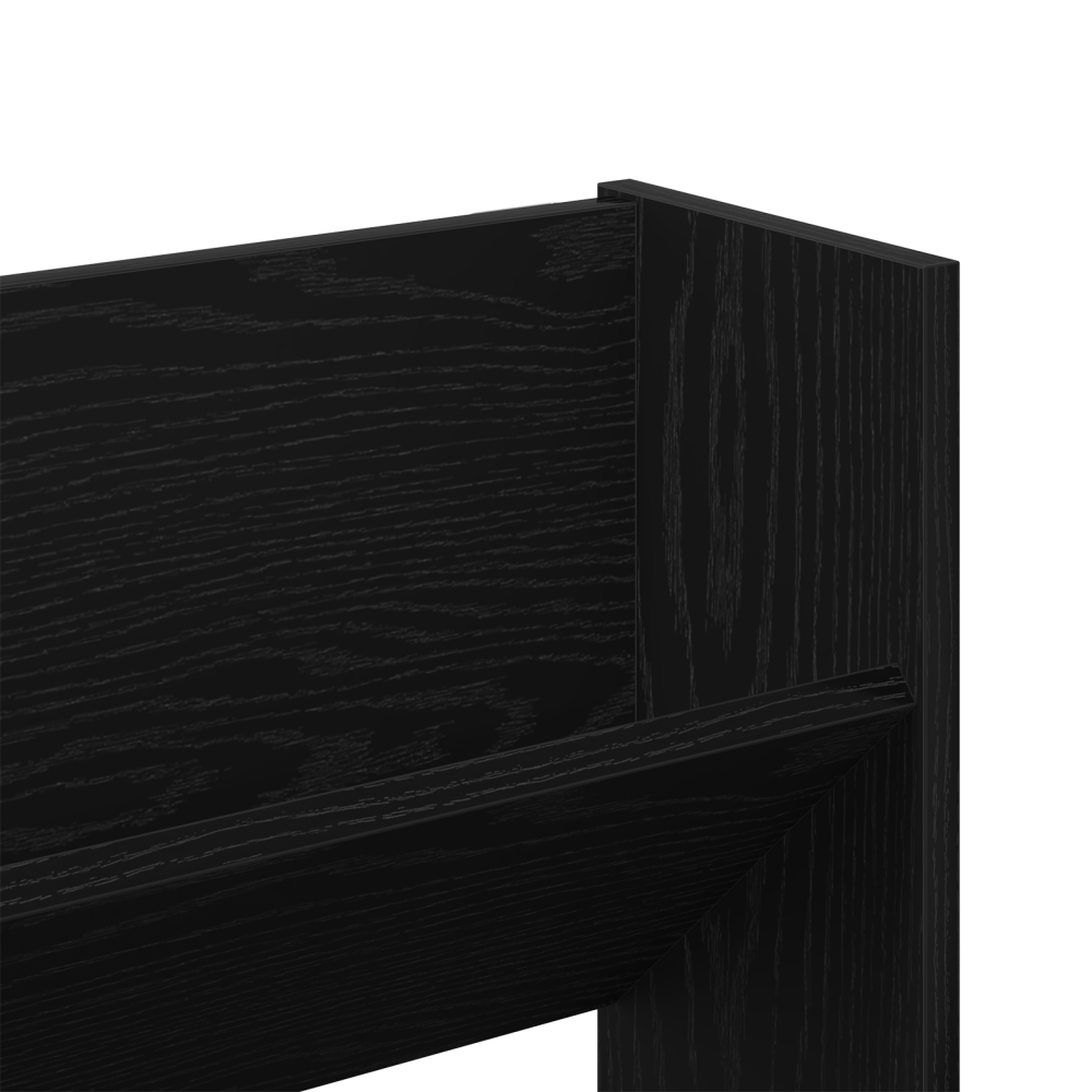 Produktbild för Skoskåp med hylla Svart Ek 82 x 18 x 60 cm Konstruerat trä