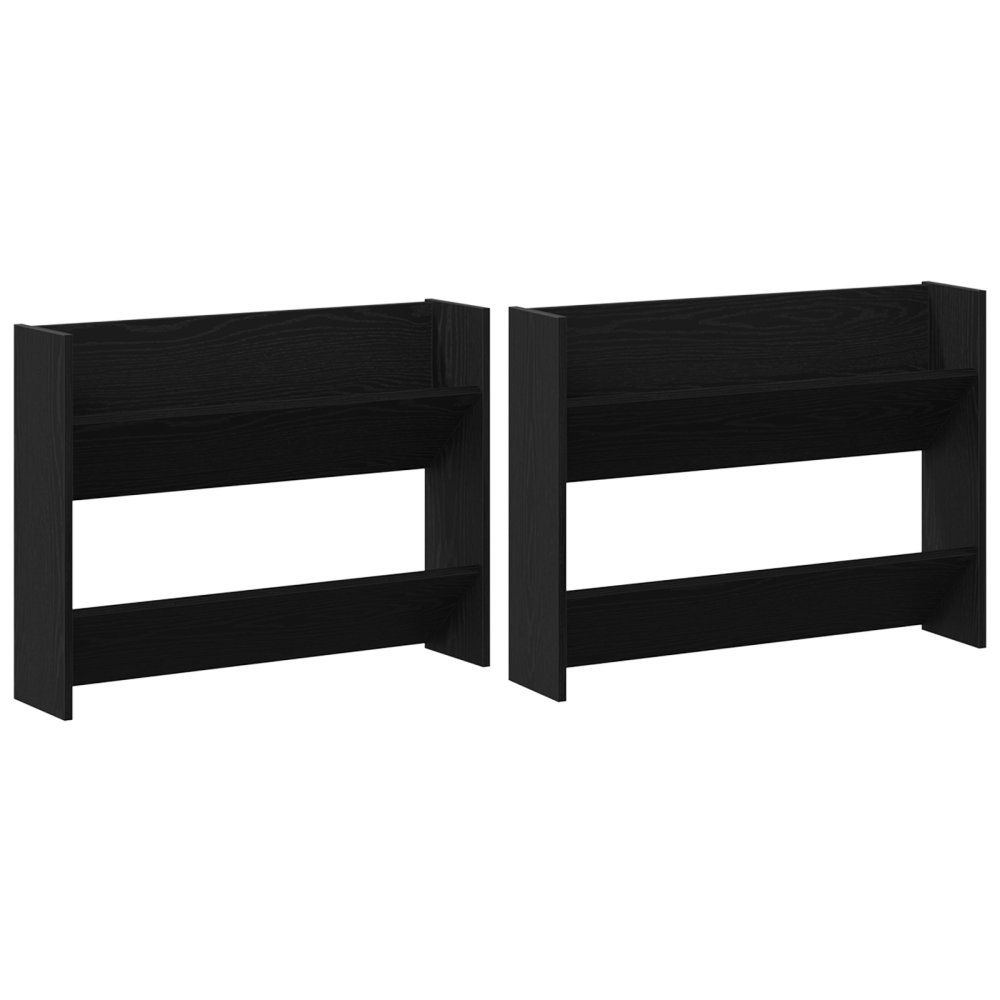 Produktbild för Skoskåp 2 pcs Svart Ek 83 x 18 x 60 cm Konstruerat trä
