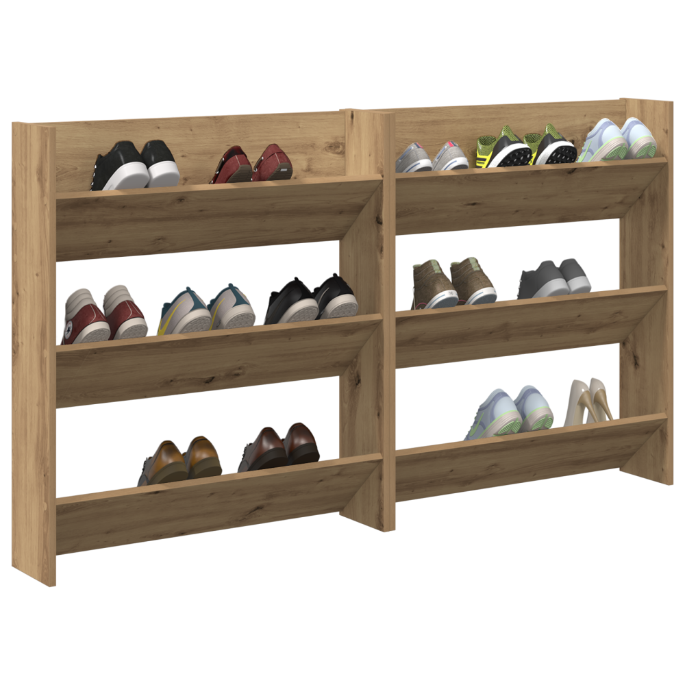 Produktbild för Skoskåp 2 pcs Artisan Ek 85 x 18 x 90 cm Konstruerat trä