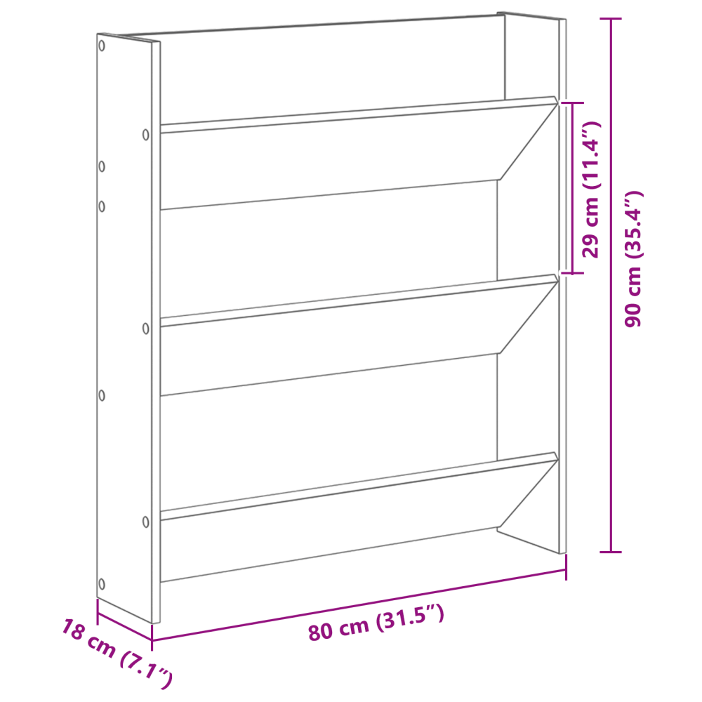 Produktbild för Skoskåp 2 pcs Artisan Ek 85 x 18 x 90 cm Konstruerat trä