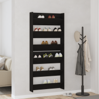 Produktbild för Skoskåp 2 pcs Svart Ek 86 x 18 x 90 cm Konstruerat trä