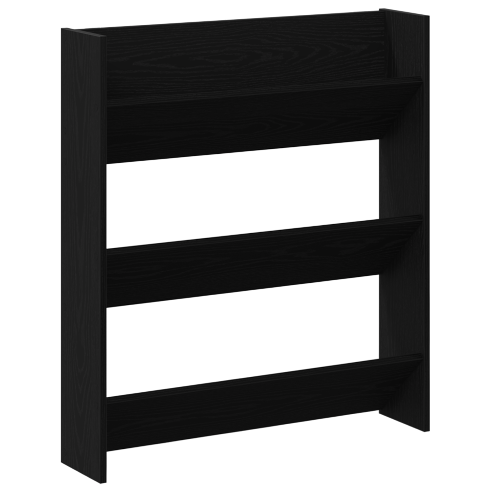 Produktbild för Skoskåp 2 pcs Svart Ek 86 x 18 x 90 cm Konstruerat trä