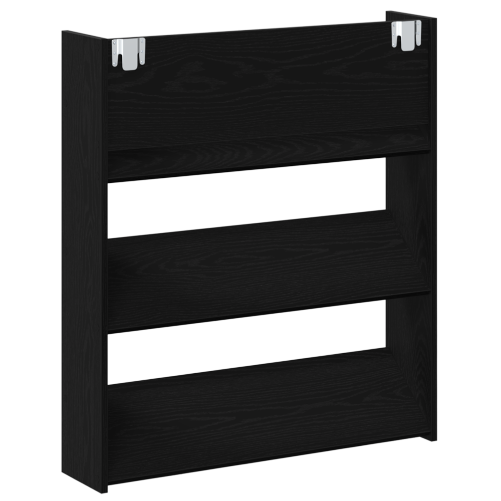 Produktbild för Skoskåp 2 pcs Svart Ek 86 x 18 x 90 cm Konstruerat trä