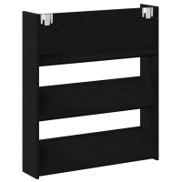 Produktbild för Skoskåp 2 pcs Svart Ek 86 x 18 x 90 cm Konstruerat trä
