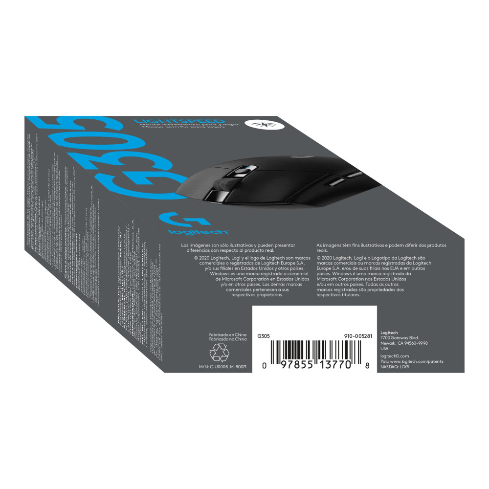 Produktbild för Logitech G G305 - mus - 2.4 GHz - svart