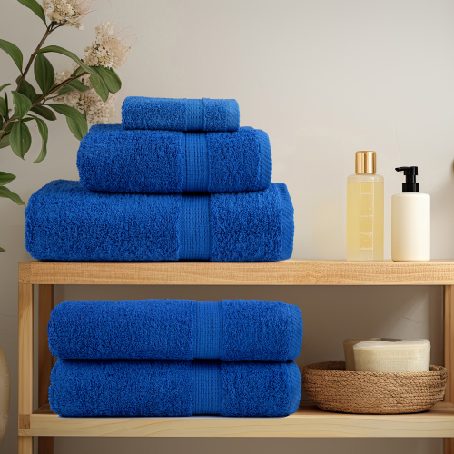 vidaXL Gästhandduk SOLUND 4 pcs Blå 15 x 21 cm 550 gsm