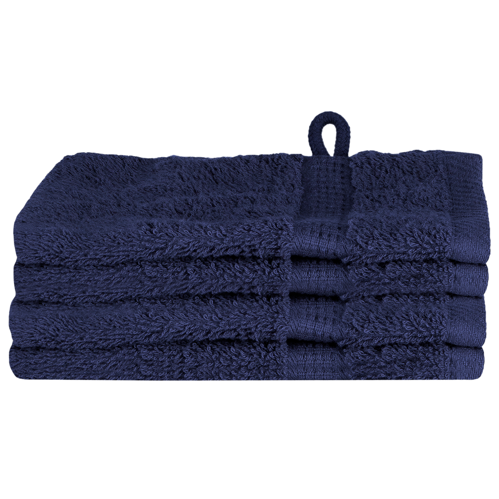Produktbild för Gästhandduk SOLUND 4 pcs Mörkblå 15 x 21 cm 550 gsm