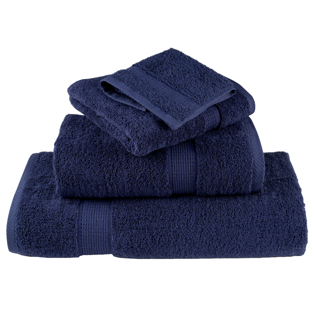 Produktbild för Gästhandduk SOLUND 4 pcs Mörkblå 15 x 21 cm 550 gsm