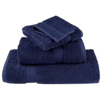 Produktbild för Gästhandduk SOLUND 4 pcs Mörkblå 15 x 21 cm 550 gsm
