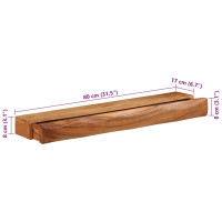 Produktbild för Vägghyllor 2 st 80x17x8 cm massivt trä akacia