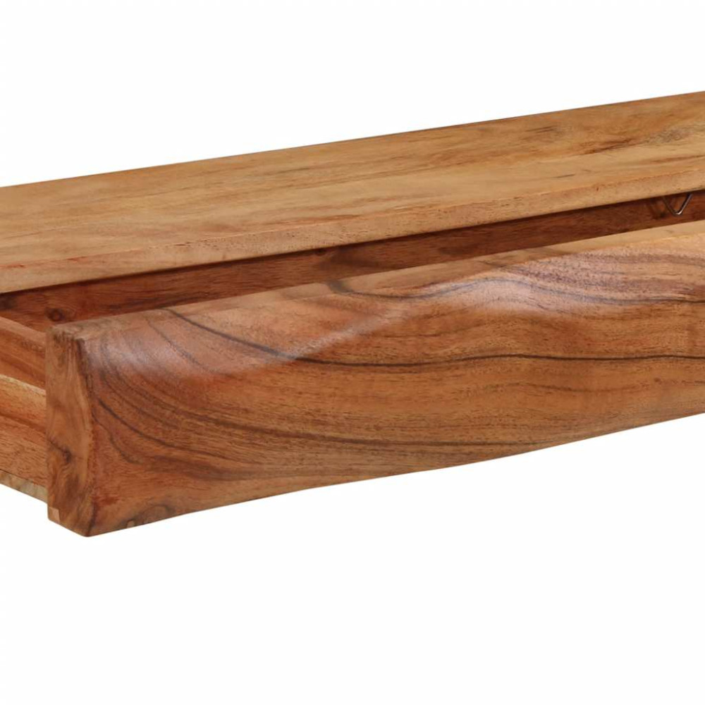 Produktbild för Vägghyllor 2 st 80x17x8 cm massivt trä akacia