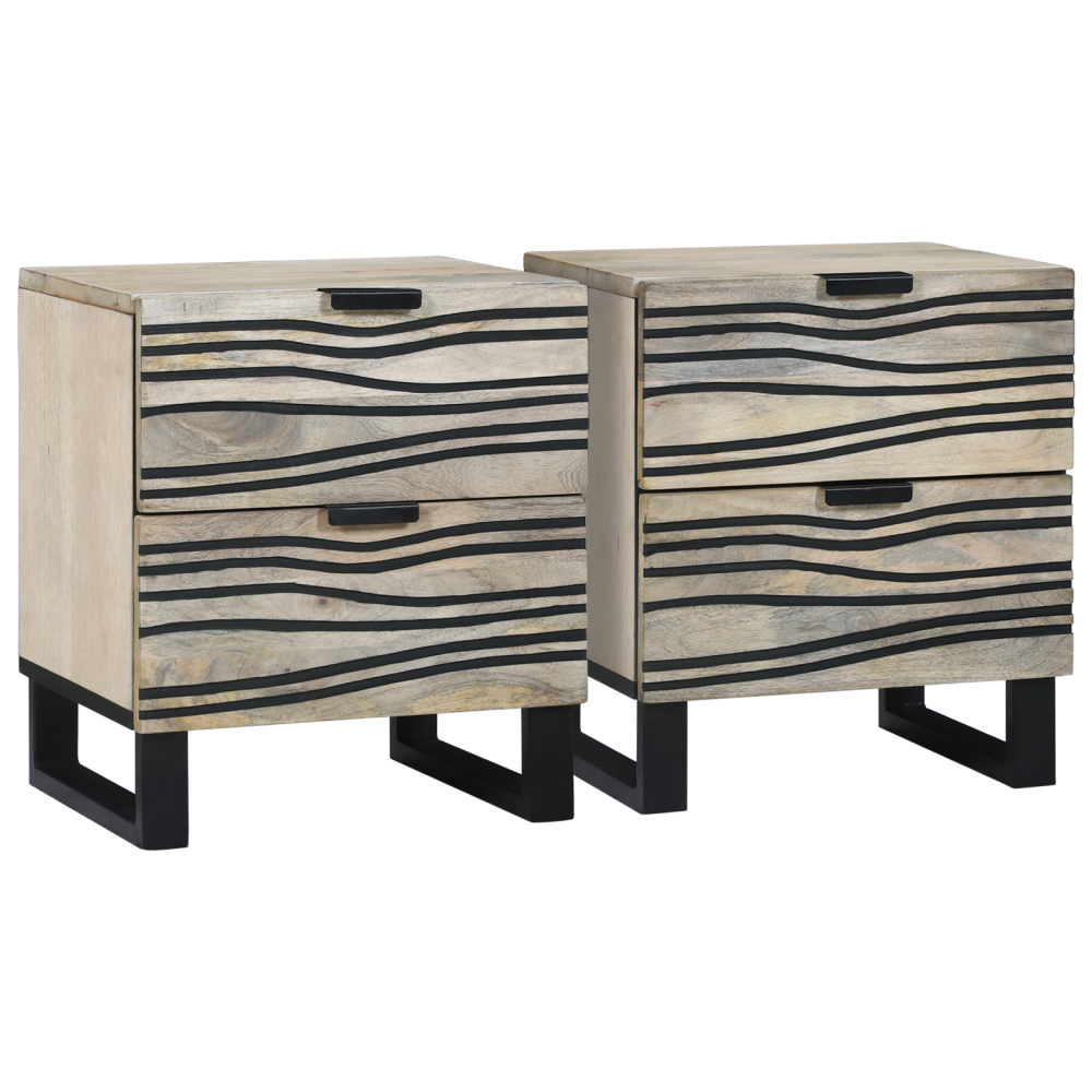 Produktbild för Nattduksbord 2 pcs Vit 40 x 33 x 46 cm Konstruerat trä