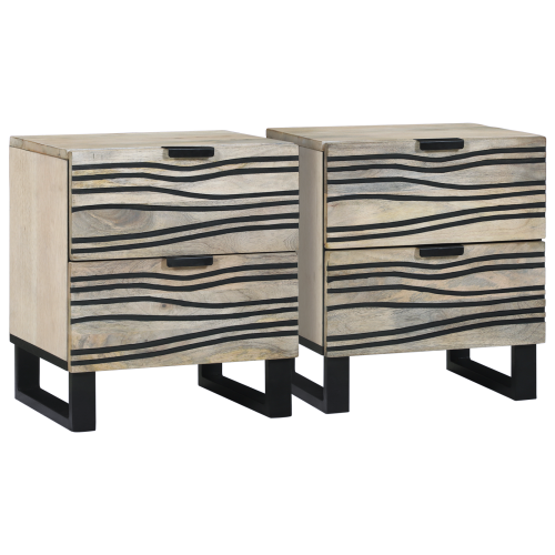 vidaXL Nattduksbord 2 pcs Vit 40 x 33 x 46 cm Konstruerat trä