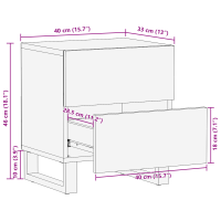 Produktbild för Nattduksbord 2 pcs Vit 40 x 33 x 46 cm Konstruerat trä
