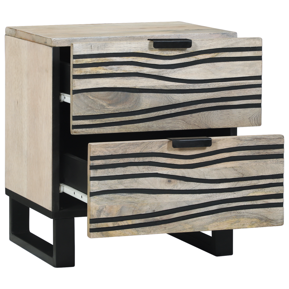 Produktbild för Nattduksbord 2 pcs Vit 40 x 33 x 46 cm Konstruerat trä