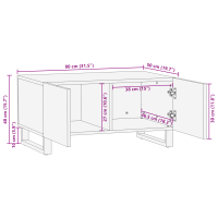 Produktbild för Kaffeebord Vit 80 x 50 x 40 cm Konstruerat trä