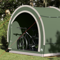 Produktbild för Cykelförrådstält med tak Grön 256 x 222 x 182 cm taffeta