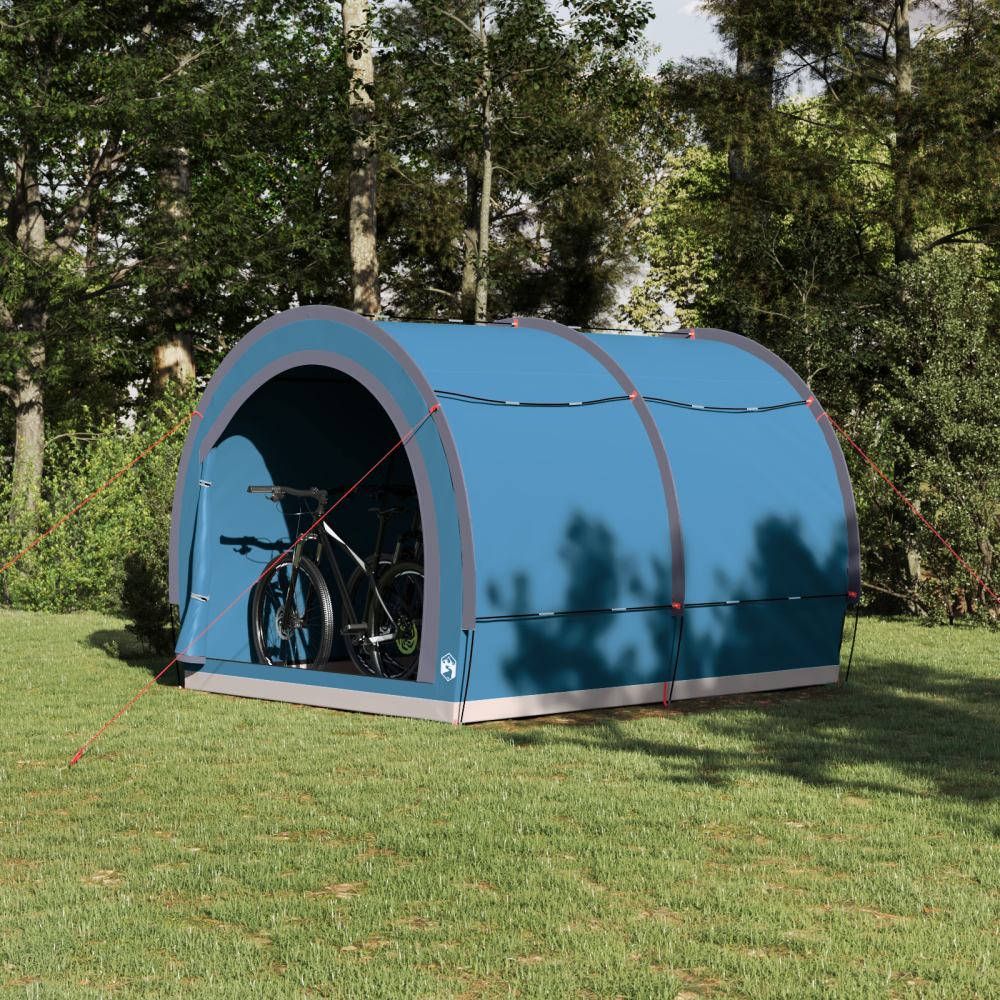 Produktbild för Cykelförrådstält med tak Blå 256 x 222 x 182 cm taffeta