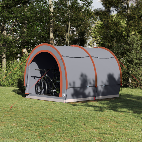 vidaXL Cykelförrådstält Grå och orange 256 x 222 x 182 cm taffeta