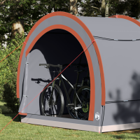 Produktbild för Cykelförrådstält Grå och orange 256 x 222 x 182 cm taffeta