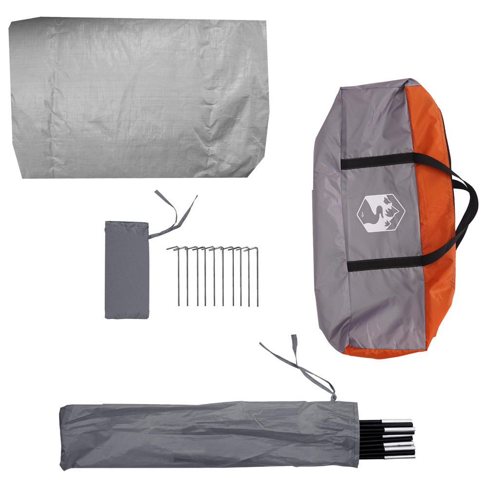 Produktbild för Cykelförrådstält Grå och orange 256 x 222 x 182 cm taffeta