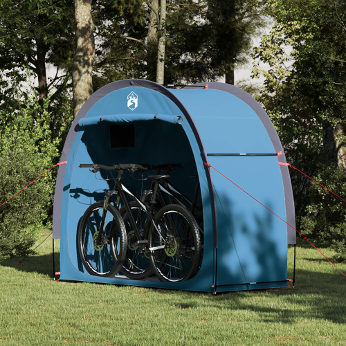 vidaXL Cykelförrådstält med tak med lagring Blå 210 x 90 x 174 cm