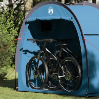 Produktbild för Cykelförrådstält med tak med lagring Blå 210 x 90 x 174 cm