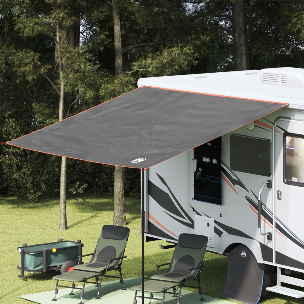 Produktbild för Caravanmarkis person 240 x 300 cm Grå och orange taffeta