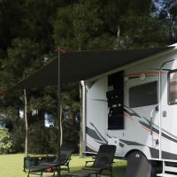 Produktbild för Caravanmarkis person 240 x 300 cm Grå och orange taffeta