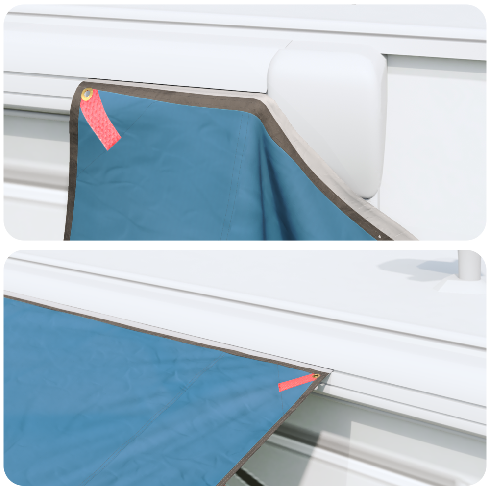Produktbild för Caravanmarkis person 240 x 350 cm Vattentålig Blå taffeta