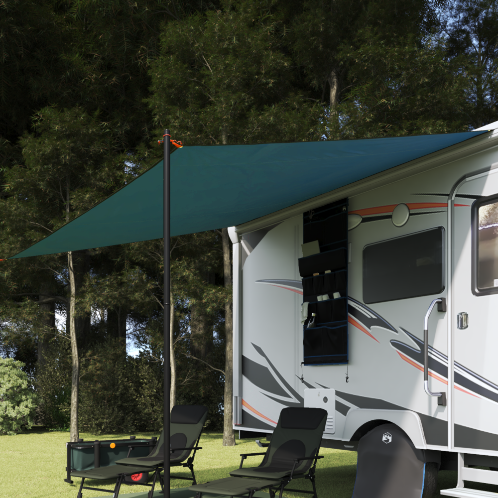 Produktbild för Caravanmarkis person 240 x 350 cm Vattentålig Blå taffeta