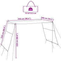 Produktbild för Vattentålig Tarp person 250 x 240 x 220 cm Vattentålig
