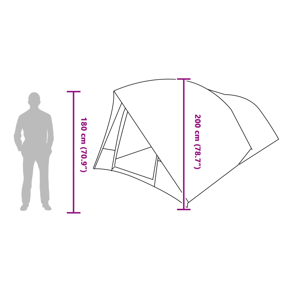 Produktbild för Tunnel tält med tak med lagring Grön 500 x 348 x 200 cm taffeta