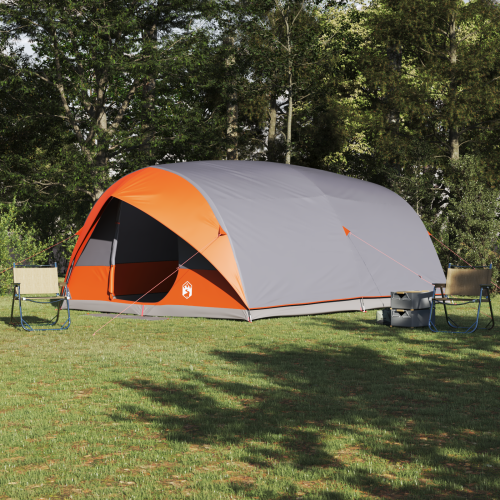 vidaXL Tunnel tält med tak Grå och orange 500 x 348 x 200 cm taffeta