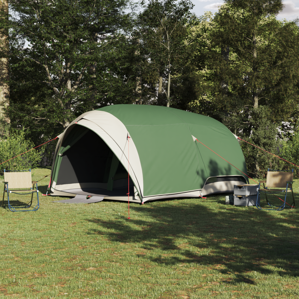 Produktbild för Tunnel tält med tak med lagring Grön 410 x 285 x 198 cm taffeta