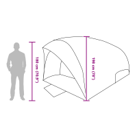 Produktbild för Tunnel tält med tak med lagring Grön 410 x 285 x 198 cm taffeta
