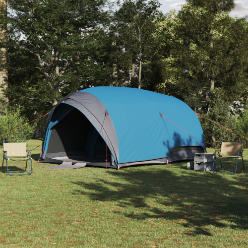 vidaXL Tunnel tält med tak med lagring Blå 410 x 285 x 198 cm taffeta