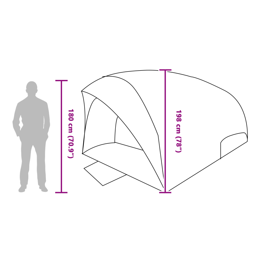 Produktbild för Tunnel tält med tak med lagring Blå 410 x 285 x 198 cm taffeta