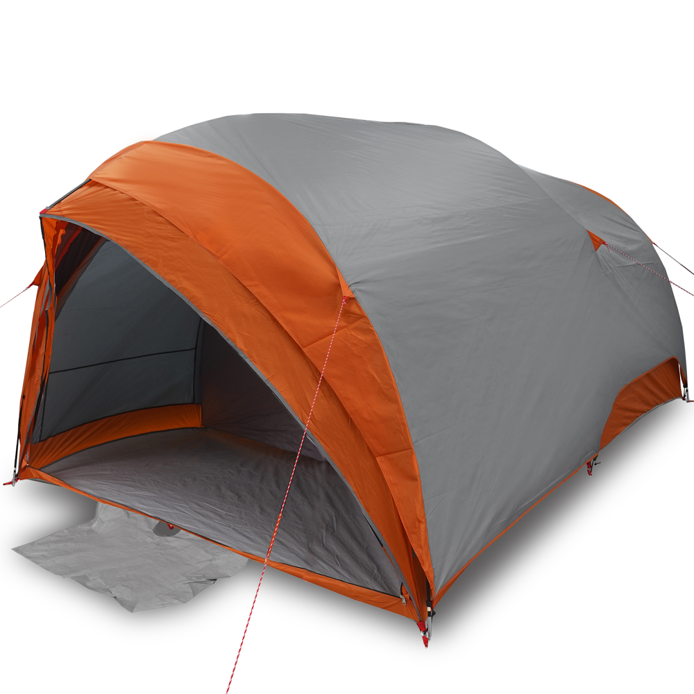 Produktbild för Tunnel tält med tak Grå och orange 410 x 285 x 198 cm taffeta